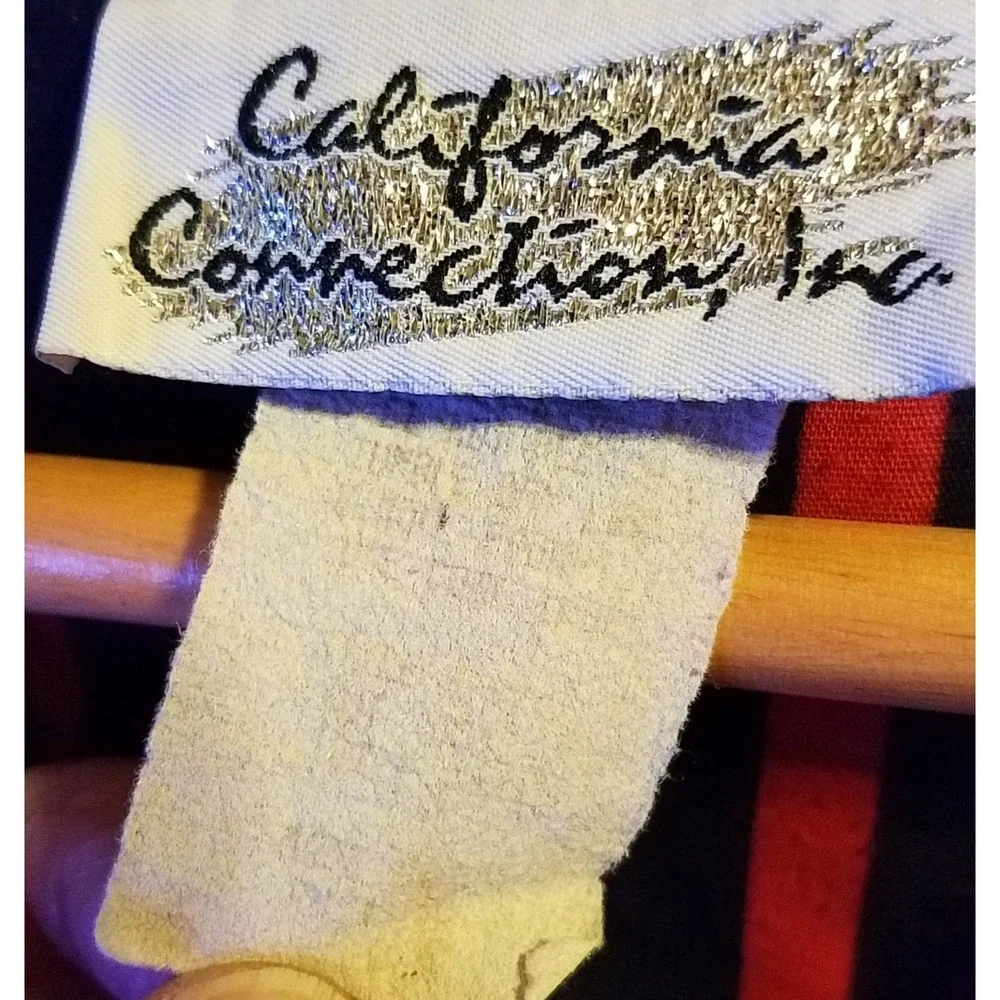 Vintage California Connections Button Front Mens Shirt Black Red 4or 5XL‎